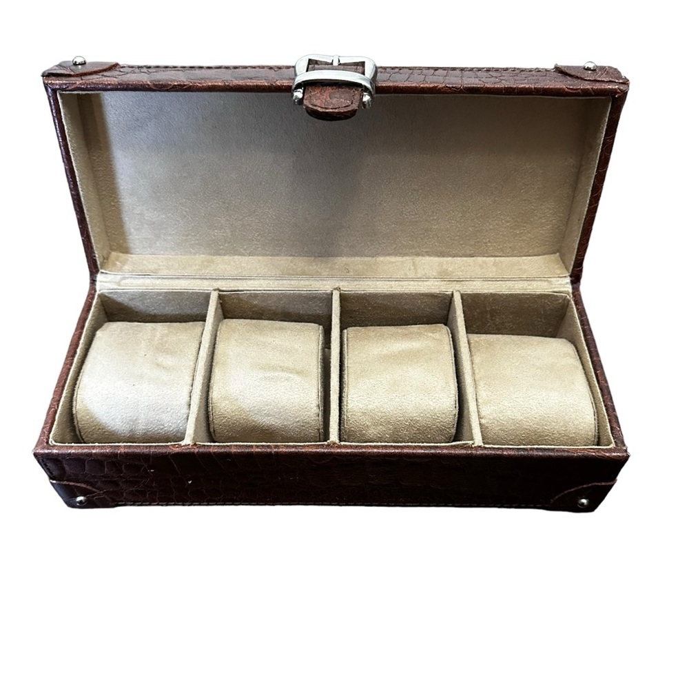 4 SLOT WATCH BOX DISPLAY CASE ORGANIZER